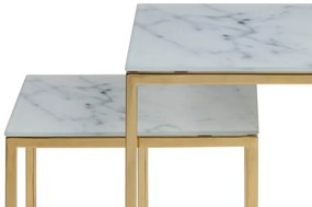 Alisma set konferenčných stolíkov biela / zlatá