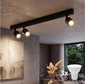 LED bodové svietidlo TOP 3xGU10/10W/230V čierne
