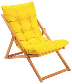Záhradné lehátko žlté/buk