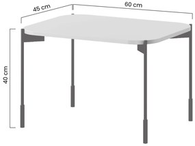 Konferenčný stolík Sonatia 60x45 cm - kašmírová
