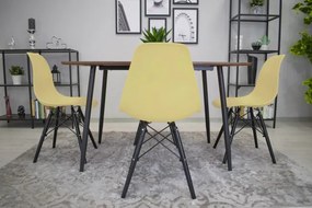 Jedálenská stolička OSAKA krémová (čierne nohy)