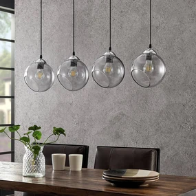 Lindby Odila závesná lampa, 4 sklenené gule dymová