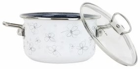 Belis Smaltovaný hrniec s pokrievkou Premium, biela, 20 cm, 3,5 l, 3,5 l