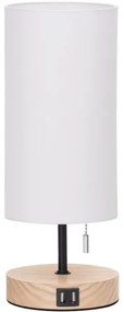 Aigostar - Stolná lampa s USB portom 1xE27/40W/230V béžová