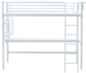 Poschodová posteľ so stolom Joliet 90 x 200 cm, biela