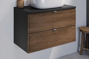 Skříňka pod umyvadlo Talia Casella 80 cm černý mat/dub casella