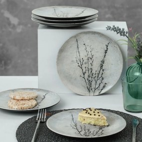 Sada 6 keramických dezertných tanierov StoneBloom, 20 cm