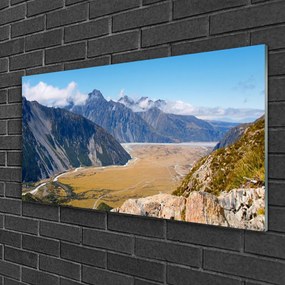 Obraz na skle Hory údolie príroda 120x60 cm
