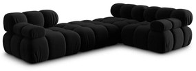 Čierna zamatová rohová pohovka Bellis – Micadoni Home