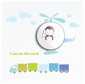 LED Detské nástenné svietidlo LED/1W/3xAAA helikoptéra