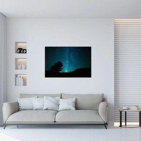 Obraz nočnej oblohy s hviezdami (90x60 cm)