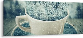 Obraz - Zimný svet v hrnčeku (120x50 cm)