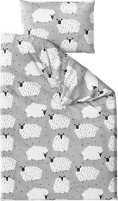 Bavlnené obliečky SHEEP POLY sivé Rozmer obliečky: 70 x 90 cm | 140 x 220 cm