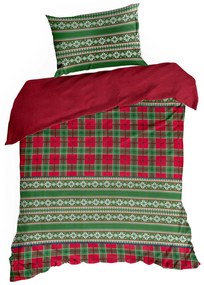 VIANOČNÉ FLANELOVÉ OBLIEČKY AURORA 200X220 CM, 2 KS 70X80 CM VZOROVANÉ