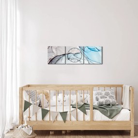 Obraz abstrakcie (s hodinami) (90x30 cm)