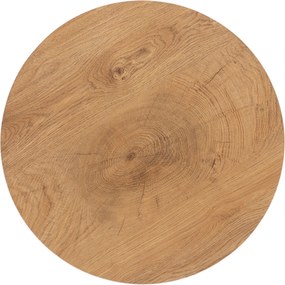 Okrúhly konferenčný stolík Liviano - 45 cm s kovovými nohami - prírodný dub / čierny