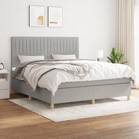 Boxspring posteľ s matracom svetlosivá 100x200 cm látka 3142505
