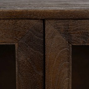 Hnedá vitrína z mangového dreva 80x100x40 cm Ravi – Ixia