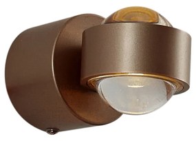 Dizajnové nástenné svietidlo tmavý bronz vrátane LED IP44 - Lens