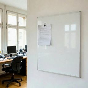 Toptabule.sk  Biela magnetická tabuľa v hliníkovom ráme 100x100 cm