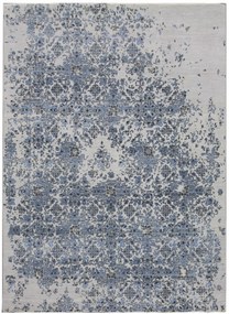 Diamond Carpets India, Ručne viazaný kusový koberec Diamond DC-JK 3 Silver / blue, 180x275, modrá, chodba / predsieň