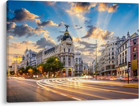 Obraz - Calle Gran Vía, Madrid, Španielsko (70x50 cm)