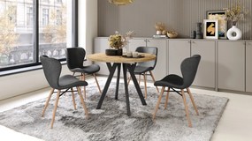 ALDO 100 Dub Artisan/čierne nohy - OKRÚHLY LOFTOVÝ/INDUSTRIÁLNY ROZKLADACÍ STÔL DO OBÝVAČKY/JEDÁLNE