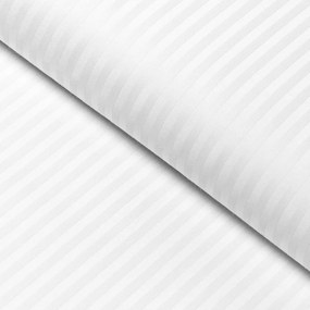 Biante Damaškový oválny obrus Atlas Grádl DM-012 Biely - tenké pásiky 2 mm 140x160 cm