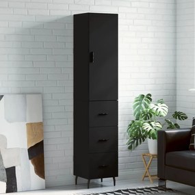 Vysoká skrinka čierna 34,5x34x180 cm spracované drevo 3198866