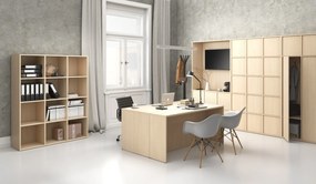 Kancelársky písací stôl FRAME, 140x80 cm, breza