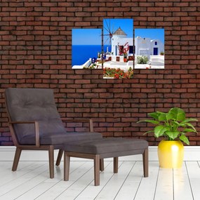 Obraz - Domček v Grécku (90x60 cm)