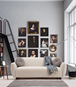 Třímístná pohovka Eddy 223 cm krémová