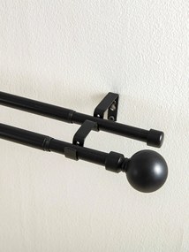 Garniža dvojradová Simone - matná čierna 120 - 210 cm
