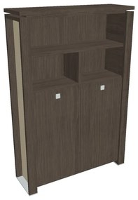 Vysoká šatníková skriňa Verno+ S 140 x 46 x 210 cm, s regálom, dub antracit / vanilka