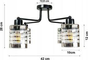 Závesná lampa DRONE 4xE27 - SKLENENÁ KOCKA