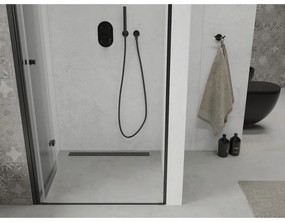 Mexen Lima, skladacie sprchové dvere do otvoru 90 x 190 cm, 6mm číre sklo, čierny profil, 856-090-000-70-00