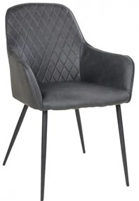 Jídelní křeslo HARBO, tmavě šedé,PU kůže House Nordic 1001152