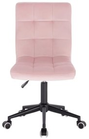 LuxuryForm DESIGN Stolička TOLEDO VELUR na čiernej podstave s kolieskami - ružová