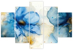 Obraz - Kvetinová, atramentová maľba (150x105 cm)