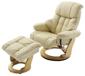 Polohovacie kreslo HABI krémové/prírodný dub