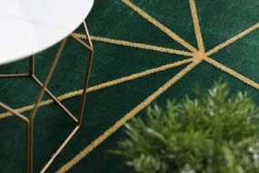 Koberec EMERALD exkluzívny 1013 glamour, styl geometrický fľaškovo zelený / zlatý