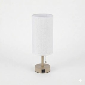 Brilagi - Stolová lampa s USB portom TABLON 1xE27/25W/230V béžová/biela
