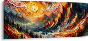 Obraz - Hory zalité slnkom (120x50 cm)