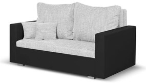 Pohovka pre 2 osoby s funkciou spania LEO Strieborná/čierna