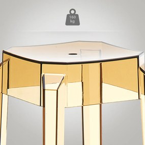 Plastová barová stolička FOX - Hnedá transparent