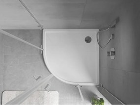 Mexen Flow, štvrťkruhová sprchová vanička slim 80 x 80 cm, biela lesklá, 46Q108080