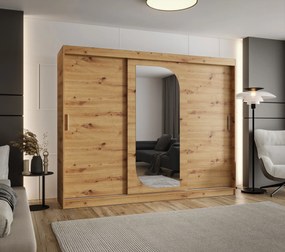 Šatníková skriňa 250 cm Lulu (dub artisan). Akcia -20%. Vlastná spoľahlivá doprava až k Vám domov. 1125985