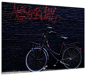 Obraz bicykla v Amsterdame (70x50 cm)