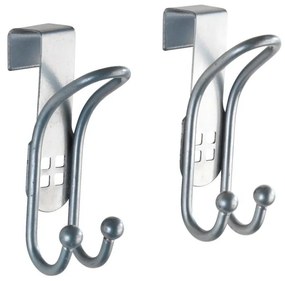 Súprava 2 závesných háčikov na dvere v striebornej farbe Wenko Door Hook