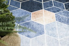 Dywany Łuszczów, Kusový koberec ANDRE Geometric 1216, 80x150, modrá, chodba / predsieň